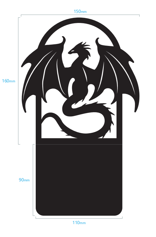 Drachen-Buchstützen – 2er Set aus Metall