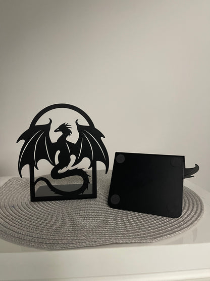 Drachen-Buchstützen – 2er Set aus Metall