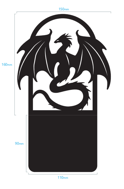 Drachen-Buchstützen – 2er Set aus Metall