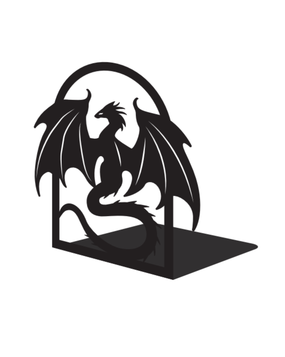 Drachen-Buchstützen – 2er Set aus Metall