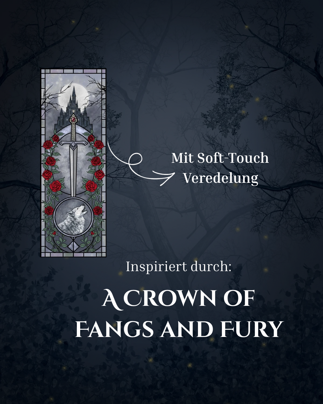 Soft-Touch-Lesezeichen - A Crown of Fangs and Fury